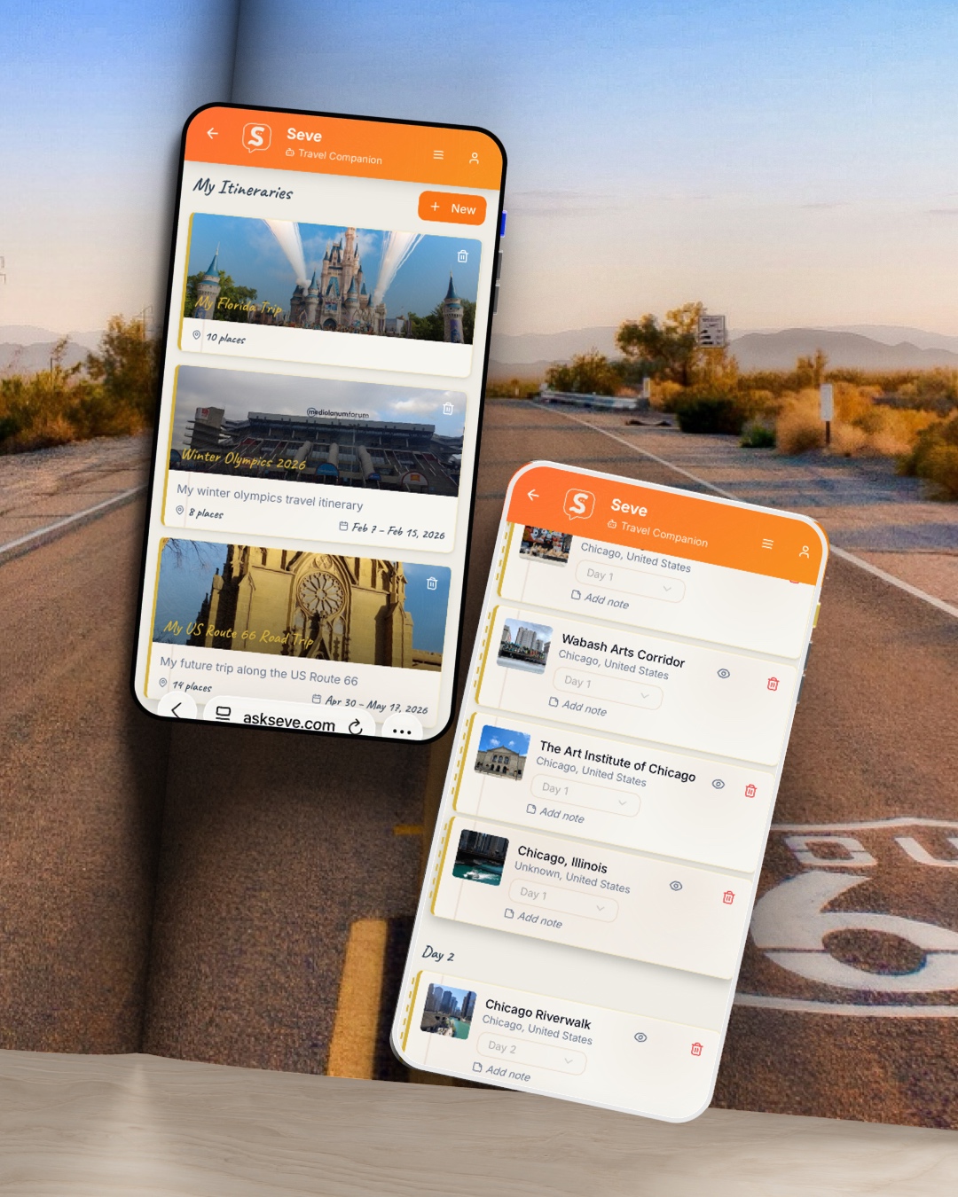 Ask Seve Itineraries feature